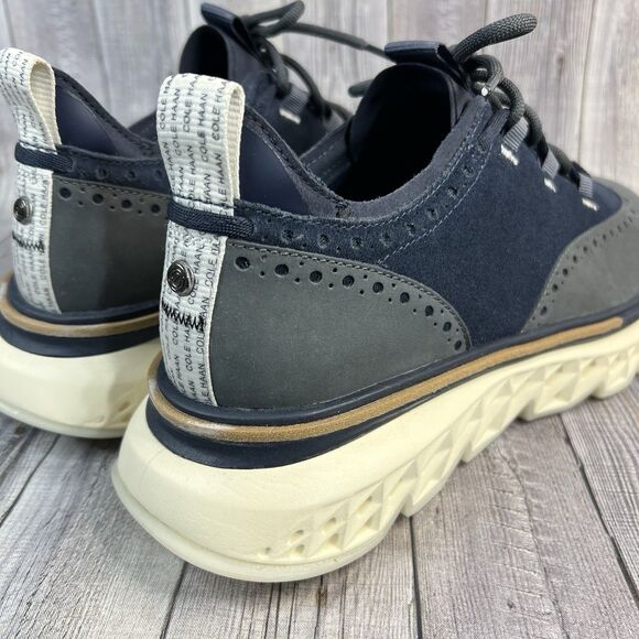 Cole Haan 5.ZEROGRAND Wingtip Oxford Shoes Men's 9W Light Navy C36507 NWOB - Picture 3 of 11